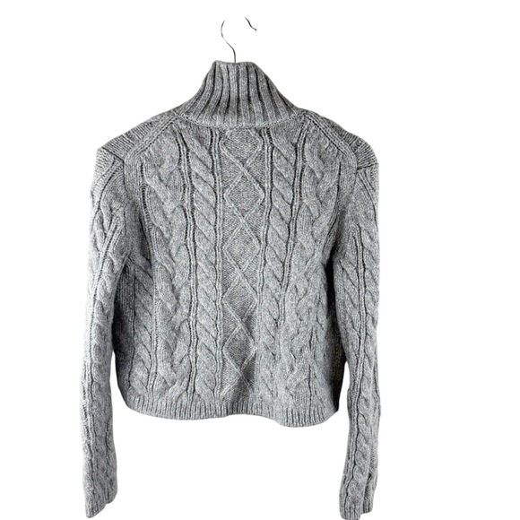 J Crew Cable Knit Cardigan Sweater Cropped Wool Alpaca Blend XS - Picture 5 of 8